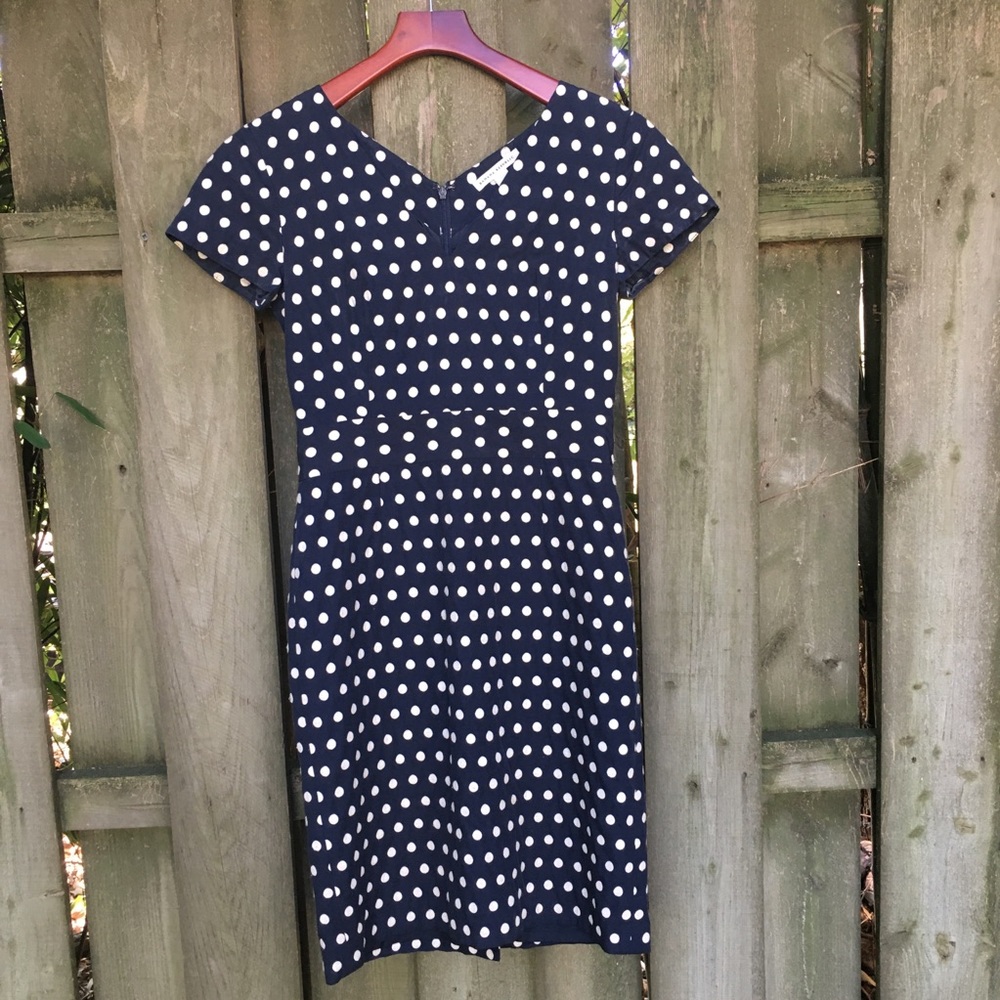 Banana Republic Navy Polka Dot Dress